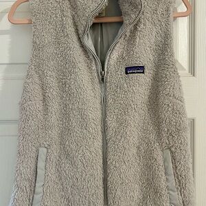 Patagonia Cream High-Pile Fleece Zip Vest